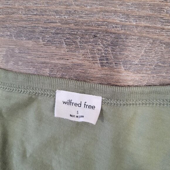 WILFRED FREE | Aritzia Levant T-Shirt Cotton Ruched Crop Top | Sz. S - Picture 3 of 5